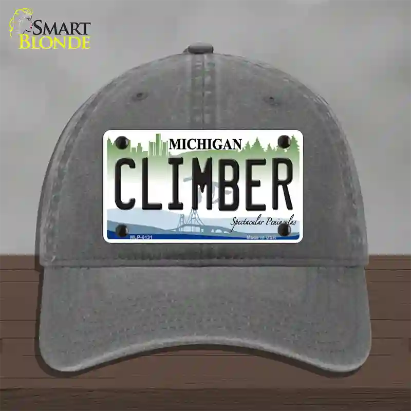 Climber Michigan Novelty License Plate Hat Unconstructed Cotton / Charcoal