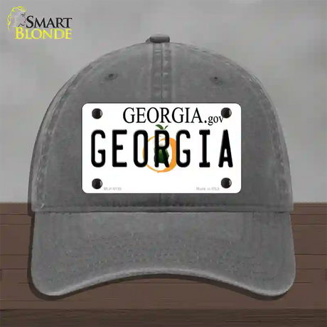 Georgia Novelty License Plate Hat Unconstructed Cotton / Charcoal