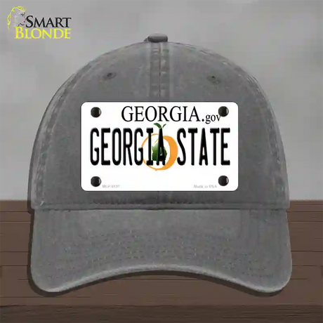 Georgia State Novelty License Plate Hat Unconstructed Cotton / Charcoal