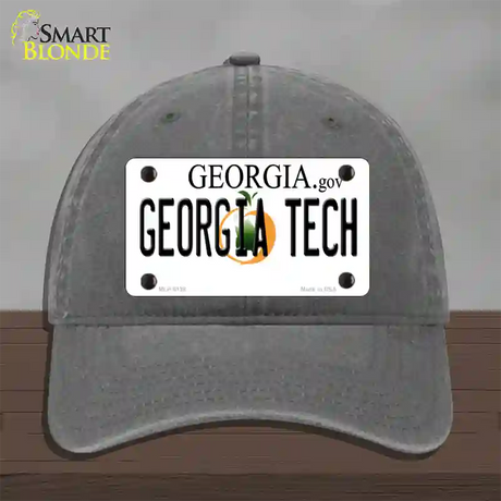 Georgia Tech Novelty License Plate Hat Unconstructed Cotton / Charcoal