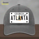 Atlanta Georgia Novelty License Plate Hat Unconstructed Cotton / Charcoal