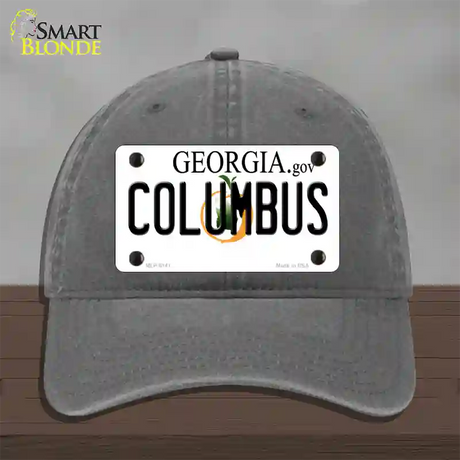 Columbus Georgia Novelty License Plate Hat Unconstructed Cotton / Charcoal