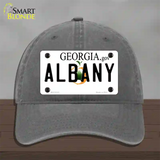 Albany Georgia Novelty License Plate Hat Unconstructed Cotton / Charcoal