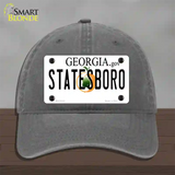 Statesboro Georgia Novelty License Plate Hat Unconstructed Cotton / Charcoal