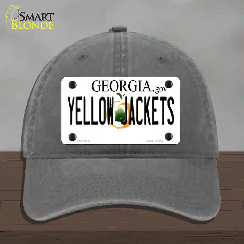 Yellow Jackets Georgia Novelty License Plate Hat Unconstructed Cotton / Charcoal