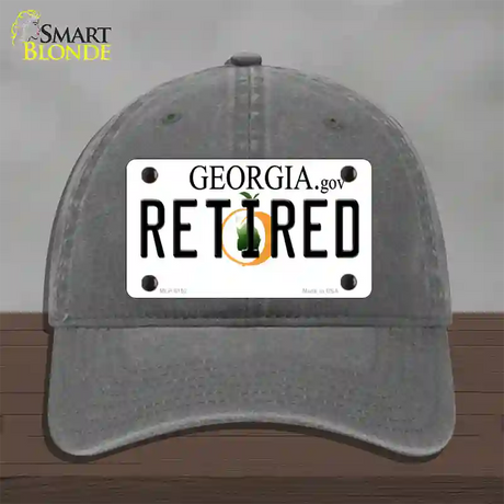 Retired Georgia Novelty License Plate Hat Unconstructed Cotton / Charcoal