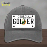 Golfer Georgia Novelty License Plate Hat Unconstructed Cotton / Charcoal