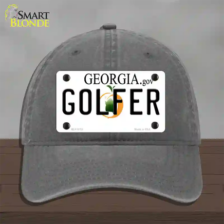 Golfer Georgia Novelty License Plate Hat Unconstructed Cotton / Charcoal