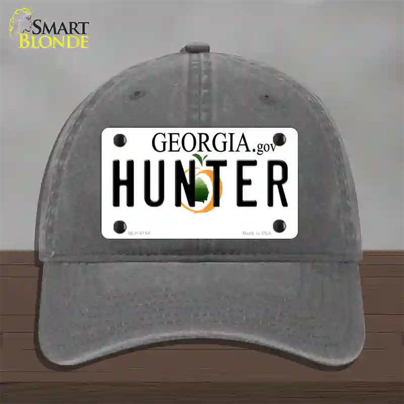 Hunter Georgia Novelty License Plate Hat Unconstructed Cotton / Charcoal