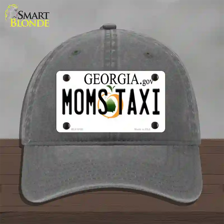 Moms Taxi Georgia Novelty License Plate Hat Unconstructed Cotton / Charcoal