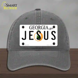 Jesus Georgia Novelty License Plate Hat Unconstructed Cotton / Charcoal