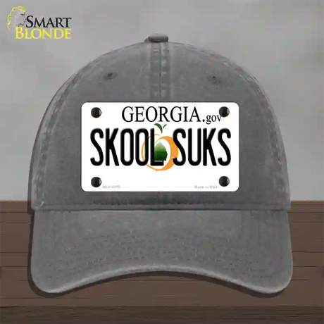 Skool Suks Georgia Novelty License Plate Hat Unconstructed Cotton / Charcoal