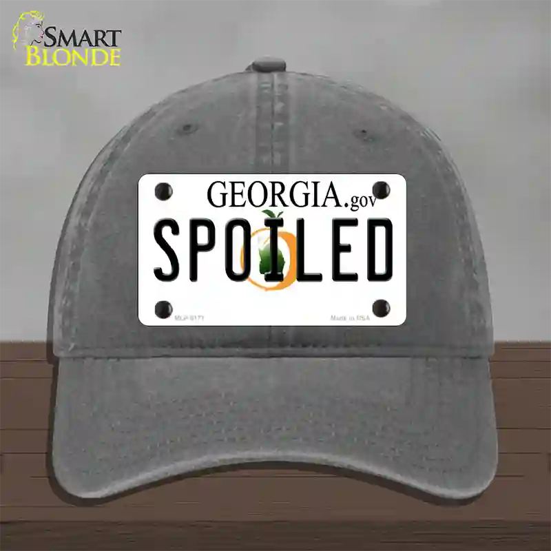 Spoiled Georgia Novelty License Plate Hat Unconstructed Cotton / Charcoal