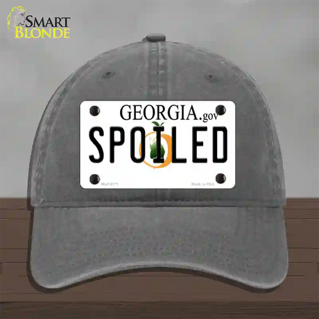 Spoiled Georgia Novelty License Plate Hat Unconstructed Cotton / Charcoal