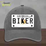 Biker Georgia Novelty License Plate Hat Unconstructed Cotton / Charcoal