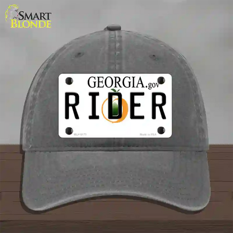 Rider Georgia Novelty License Plate Hat Unconstructed Cotton / Charcoal