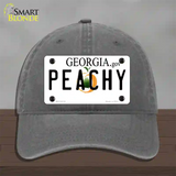 Peachy Georgia Novelty License Plate Hat Unconstructed Cotton / Charcoal