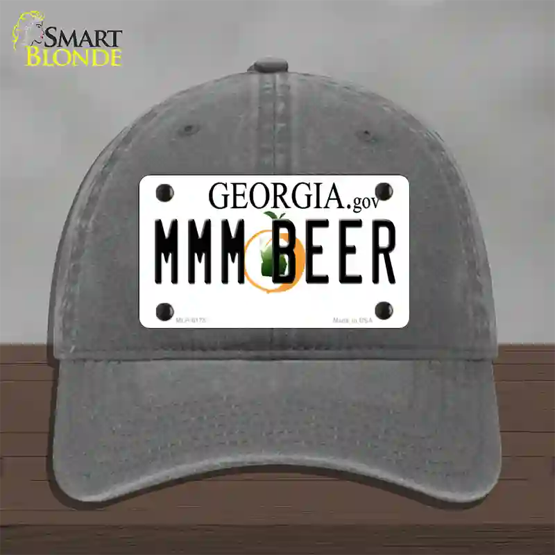 MMM Beer Georgia Novelty License Plate Hat Unconstructed Cotton / Charcoal