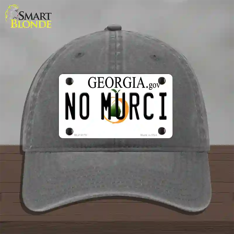 No Murci Georgia Novelty License Plate Hat Unconstructed Cotton / Charcoal