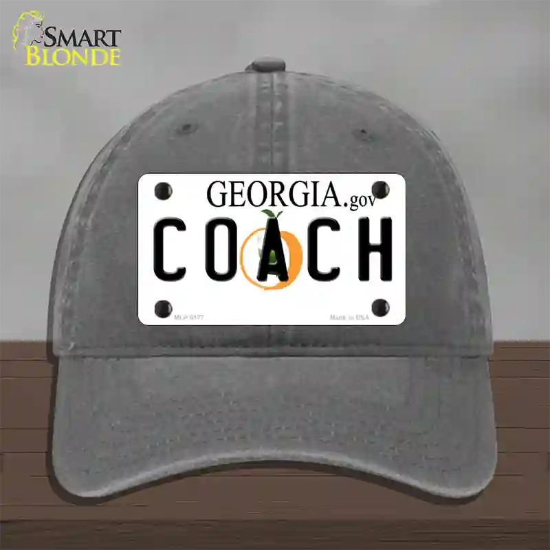 Coach Georgia Novelty License Plate Hat Unconstructed Cotton / Charcoal