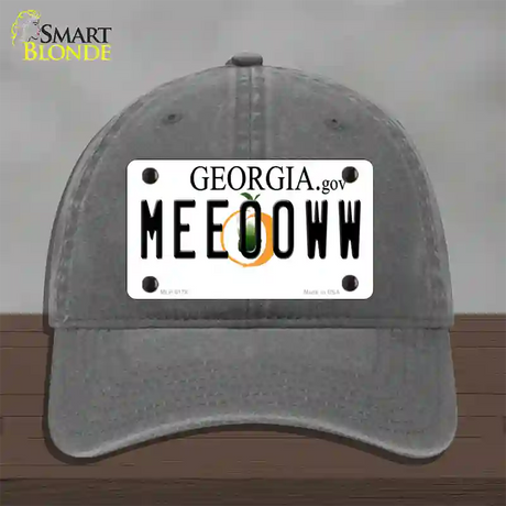 Meeooww Georgia Novelty License Plate Hat Unconstructed Cotton / Charcoal