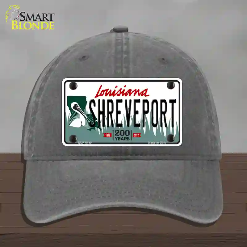 Shreveport Louisiana Novelty License Plate Hat Unconstructed Cotton / Charcoal