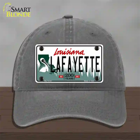 Lafayette Louisiana Novelty License Plate Hat Unconstructed Cotton / Charcoal