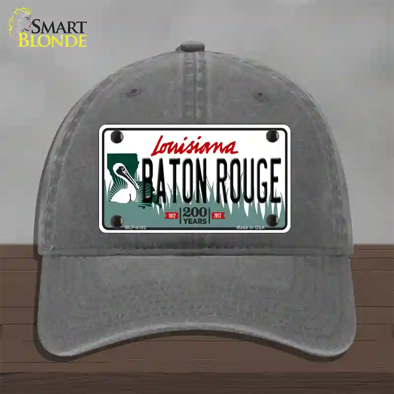 Baton Rouge Louisiana Novelty License Plate Hat Unconstructed Cotton / Charcoal