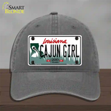 Cajun Girl Louisiana Novelty License Plate Hat Unconstructed Cotton / Charcoal