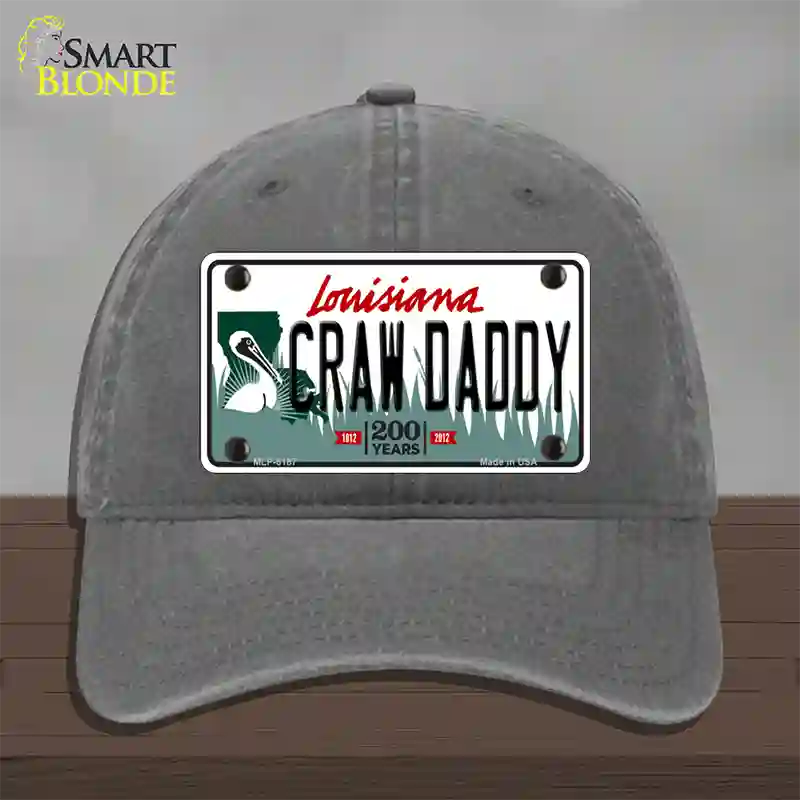 Craw Daddy Louisiana Novelty License Plate Hat Unconstructed Cotton / Charcoal