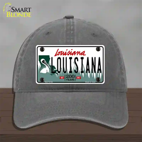 Louisiana Novelty License Plate Hat Unconstructed Cotton / Charcoal