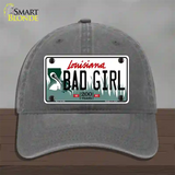 Bad Girl Louisiana Novelty License Plate Hat Unconstructed Cotton / Charcoal