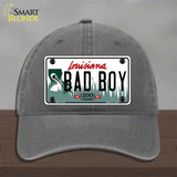 Bad Boy Louisiana Novelty License Plate Hat Unconstructed Cotton / Charcoal