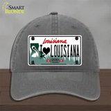 I Love Louisiana Novelty License Plate Hat Unconstructed Cotton / Charcoal