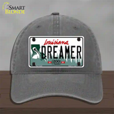 Dreamer Louisiana Novelty License Plate Hat Unconstructed Cotton / Charcoal