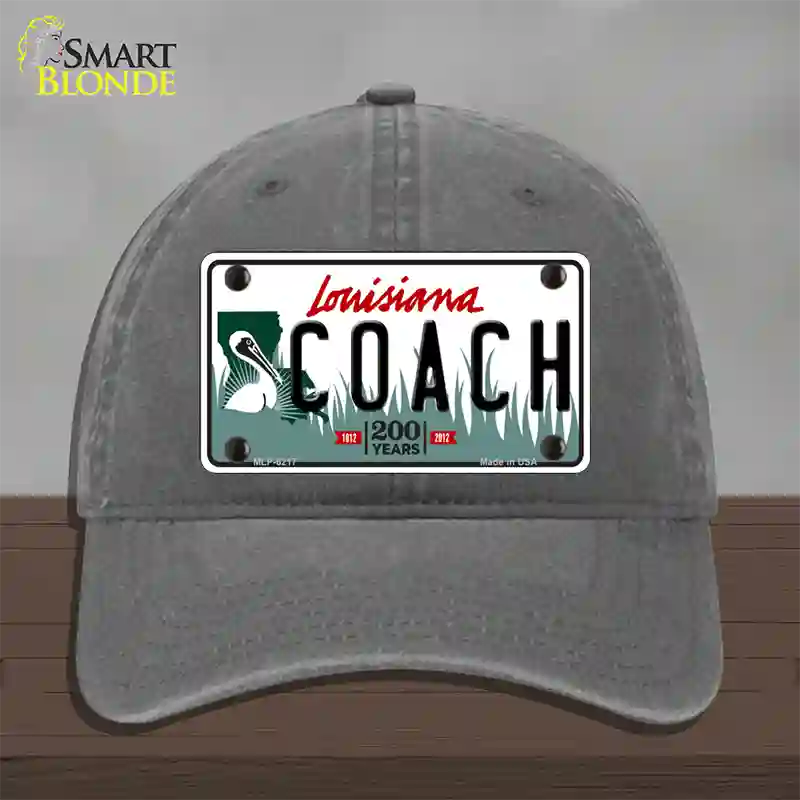 Coach Louisiana Novelty License Plate Hat Unconstructed Cotton / Charcoal