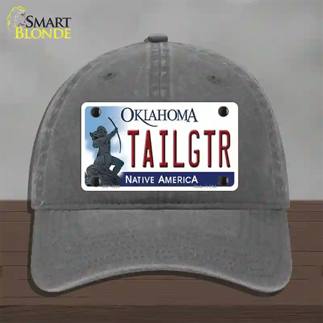 Tailgtr Oklahoma Novelty License Plate Hat Unconstructed Cotton / Charcoal