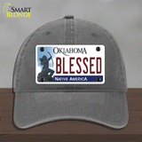 Blessed Oklahoma Novelty License Plate Hat Unconstructed Cotton / Charcoal