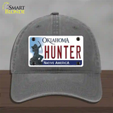 Hunter Oklahoma Novelty License Plate Hat Unconstructed Cotton / Charcoal