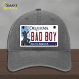 Bad Boy Oklahoma Novelty License Plate Hat Unconstructed Cotton / Charcoal