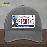 Fishing Oklahoma Novelty License Plate Hat Unconstructed Cotton / Charcoal