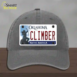 Climber Oklahoma Novelty License Plate Hat Unconstructed Cotton / Charcoal