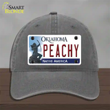 Peachy Oklahoma Novelty License Plate Hat Unconstructed Cotton / Charcoal