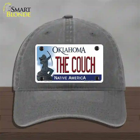 The Couch Oklahoma Novelty License Plate Hat Unconstructed Cotton / Charcoal