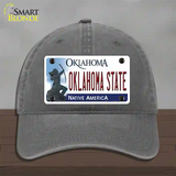 Oklahoma State Novelty License Plate Hat Unconstructed Cotton / Charcoal