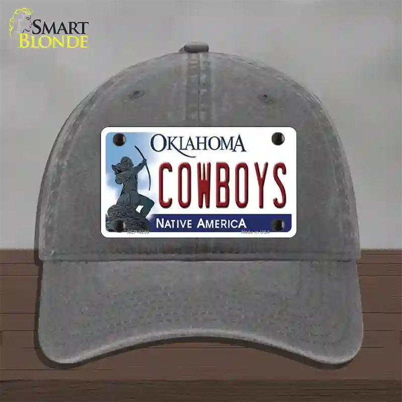 Cowboys Oklahoma Novelty License Plate Hat Unconstructed Cotton / Charcoal