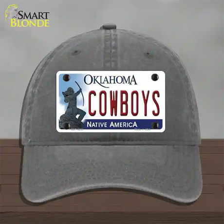 Cowboys Oklahoma Novelty License Plate Hat Unconstructed Cotton / Charcoal