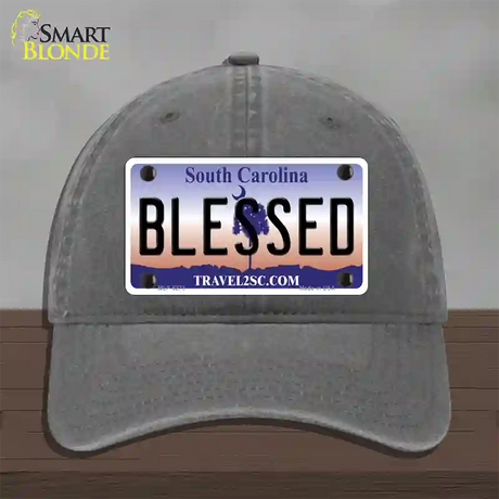 Blessed South Carolina Novelty License Plate Hat Unconstructed Cotton / Charcoal