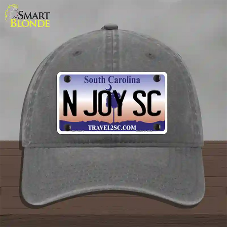 N Joy SC South Carolina Novelty License Plate Hat Unconstructed Cotton / Charcoal