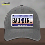 Bad Girl South Carolina Novelty License Plate Hat Unconstructed Cotton / Charcoal